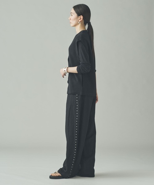 Curensology（カレンソロジー）の「Curensology(カレンソロジー)/リネンウールスタッズパンツ（その他パンツ・レディース・ベージュ/ブラック・38/36）」の21枚目の写真