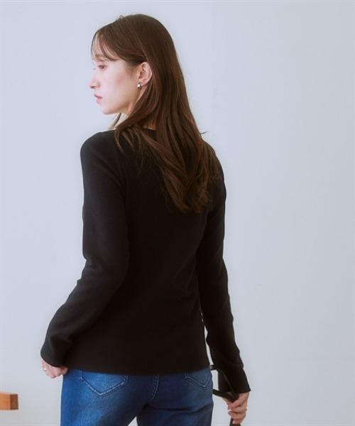 nissen(ニッセン)の「綿混アシンメトリーカットソートップス<大きいサイズ有>(Tシャツ/カットソー・レディース・ボルドー/ブラック/グレイッシュブルー/杢グレー/アイボリー・L/LL/M/S/3L)」の12枚目の写真