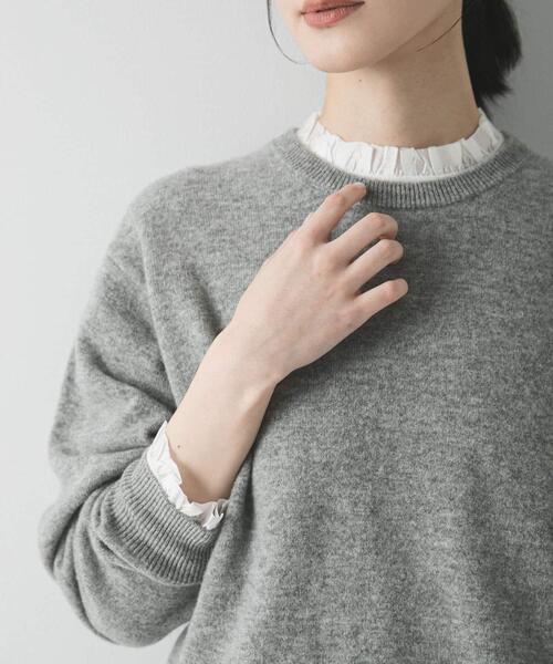 URBAN RESEARCH(アーバンリサーチ)の「フリルデザインシアーカットソー(Tシャツ/カットソー・レディース・ブラック/オフホワイト・FREE)」の1枚目の写真