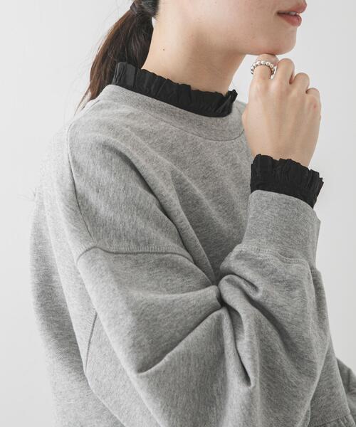 URBAN RESEARCH(アーバンリサーチ)の「フリルデザインシアーカットソー(Tシャツ/カットソー・レディース・ブラック/オフホワイト・FREE)」の2枚目の写真