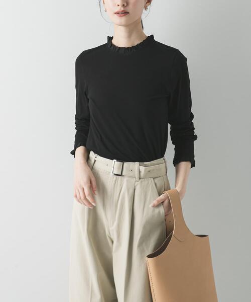 URBAN RESEARCH(アーバンリサーチ)の「フリルデザインシアーカットソー(Tシャツ/カットソー・レディース・ブラック/オフホワイト・FREE)」の16枚目の写真