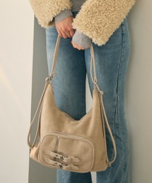 ⠀*⠀様 【上質】ドルチェ＆ガッバーナ ムートン切り替え ショルダーバッグ a-jolie（アジョリー） バック フェイクムートンボストンバッグ パール