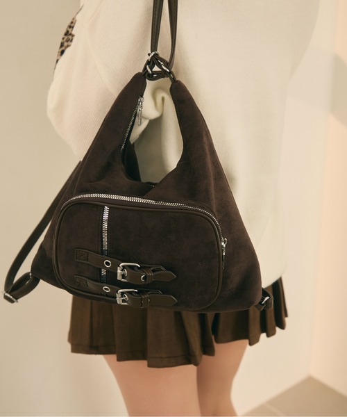 TITTY&CO.（ティティーアンドコー）の「スウェード調3Wayショルダーバッグ（ショルダーバッグ・レディース・ライトグレー/ブラック/カーキ/モカ・FREE）」の3枚目の写真