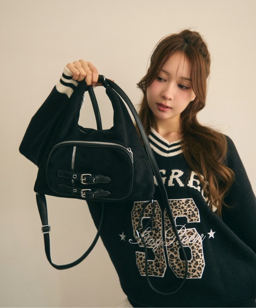 TITTY&CO.（ティティーアンドコー）の「スウェード調3Wayショルダーバッグ（ショルダーバッグ・レディース・ライトグレー/ブラック/カーキ/モカ・FREE）」の5枚目の写真