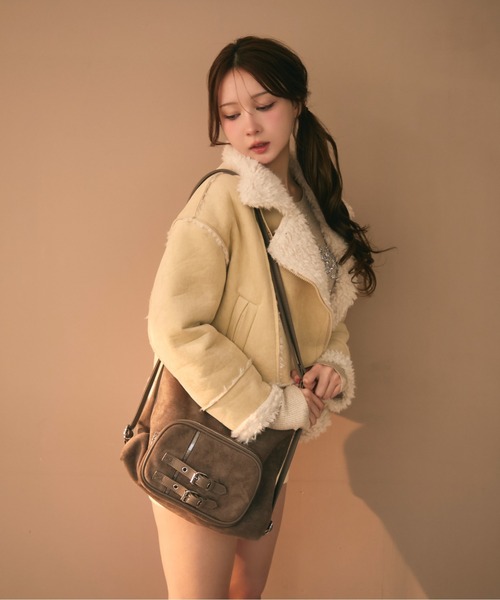 TITTY&CO.（ティティーアンドコー）の「スウェード調3Wayショルダーバッグ（ショルダーバッグ・レディース・ライトグレー/ブラック/カーキ/モカ・FREE）」の16枚目の写真