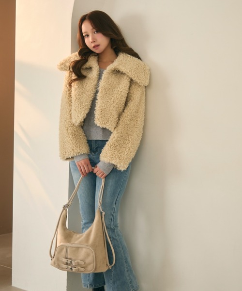 TITTY&CO.（ティティーアンドコー）の「スウェード調3Wayショルダーバッグ（ショルダーバッグ・レディース・ライトグレー/ブラック/カーキ/モカ・FREE）」の22枚目の写真