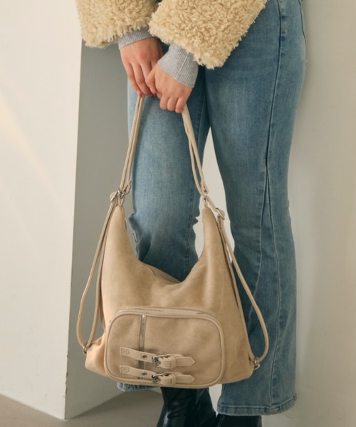 TITTY&CO.（ティティーアンドコー）の「スウェード調3Wayショルダーバッグ（ショルダーバッグ・レディース・ライトグレー/ブラック/カーキ/モカ・FREE）」の21枚目の写真