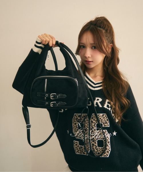 TITTY&CO.（ティティーアンドコー）の「スウェード調3Wayショルダーバッグ（ショルダーバッグ・レディース・ライトグレー/ブラック/カーキ/モカ・FREE）」の6枚目の写真