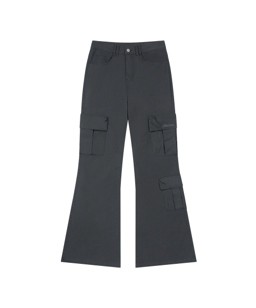ODD STUDIO（オッドスタジオ）の「カーゴポケットコットンブーツカットパンツ - チャコール（その他パンツ・レディース・チャコール・1(S)/2(M)）」の2枚目の写真