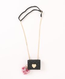 SecretDoor（シークレットドア）の「［Secret Door シークレットドア］ハートモチーフ レオパード ファー チャーム付き 合皮レザー キルティング お財布ショルダー マイクロミニ財布 三つ折り（財布）」