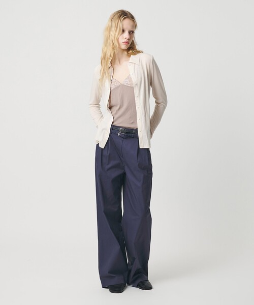 ATTISESSION（アティセッション）の「＜ATTISESSION＞ベルト 2タック ストレート パンツ 3（その他パンツ・レディース・ネイビー/ホワイト・38/36）」の22枚目の写真