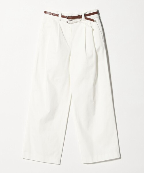 ATTISESSION（アティセッション）の「＜ATTISESSION＞ベルト 2タック ストレート パンツ 3（その他パンツ・レディース・ネイビー/ホワイト・38/36）」の9枚目の写真