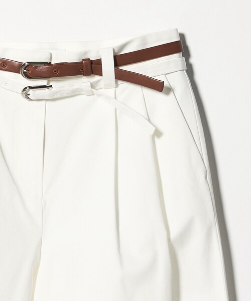 ATTISESSION（アティセッション）の「＜ATTISESSION＞ベルト 2タック ストレート パンツ 3（その他パンツ・レディース・ネイビー/ホワイト・38/36）」の7枚目の写真