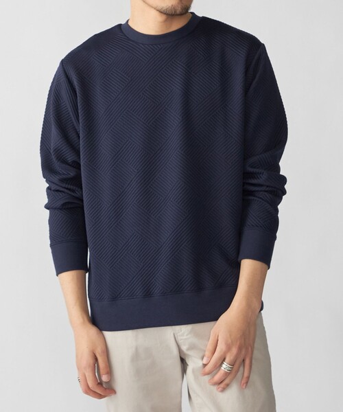 SHIPS(シップス)の「SHIPS: 膨れジャカード ロングスリーブ(Tシャツ/カットソー・メンズ・グレー/ホワイト/ダークグレー/ネイビー・SMALL/MEDIUM/LARGE/X-LARGE)」の2枚目の写真