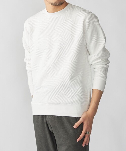 SHIPS(シップス)の「SHIPS: 膨れジャカード ロングスリーブ(Tシャツ/カットソー・メンズ・グレー/ホワイト/ダークグレー/ネイビー・SMALL/MEDIUM/LARGE/X-LARGE)」の1枚目の写真
