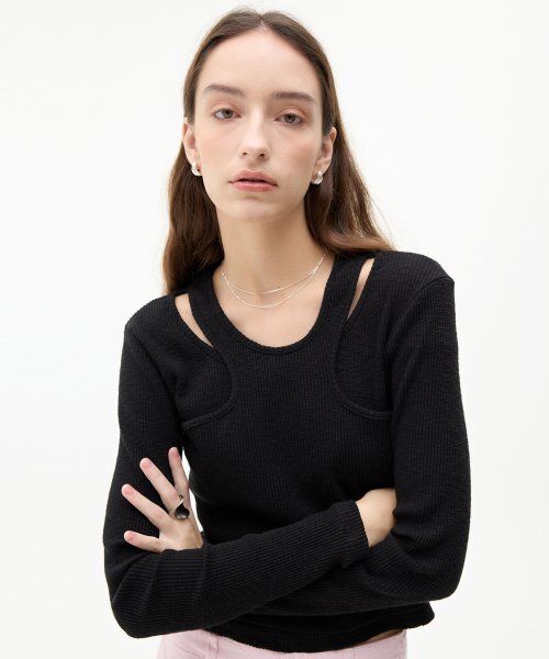 LARTIGENT（ラーティゼン）の「LK DOUBLE ROUND T-SHIRT(BLACK)（Tシャツ/カットソー・レディース・その他・FREE）」の2枚目の写真