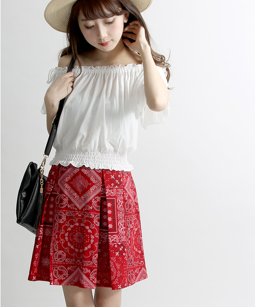 WEGO(ウィゴー)の「WEGO/タックフレアスカート(スカート・レディース・ホワイト/インディゴブルー/その他1/ブラック/ブルー系その他/ライトインディゴブルー/ライトパープル/その他2/ブルー系その他2/ブルー系その他3・FREE)」の10枚目の写真