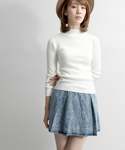 WEGO(ウィゴー)の「WEGO/タックフレアスカート(スカート・レディース・ホワイト/インディゴブルー/その他1/ブラック/ブルー系その他/ライトインディゴブルー/ライトパープル/その他2/ブルー系その他2/ブルー系その他3・FREE)」の6枚目の写真