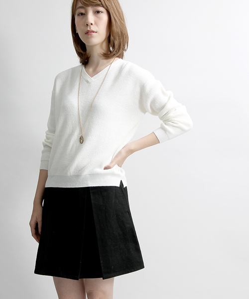 WEGO(ウィゴー)の「WEGO/タックフレアスカート(スカート・レディース・ホワイト/インディゴブルー/その他1/ブラック/ブルー系その他/ライトインディゴブルー/ライトパープル/その他2/ブルー系その他2/ブルー系その他3・FREE)」の3枚目の写真