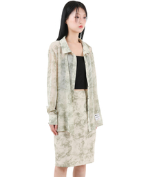 KATHARSIS（カタルシス）の「シフォンパターンシャツオリーブ ONE SIZE（シャツ/ブラウス）」