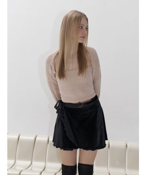 KINDABABY(カインダベイビー)の「aileen knit top & bolero set - beige(ニット/セーター・レディース・ベージュ・FREE)」の2枚目の写真