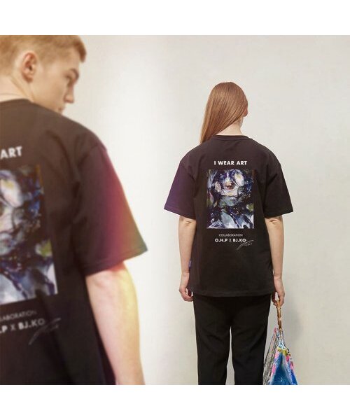 ONEHUNDREDPERCENT FOR WOMAN(ワンハンドレッドパーセントフォーウーマン)の「OHP x BJ.KO シャロンセミオーバー半袖Tシャツ2(Tシャツ/カットソー・レディース・その他・S/M/L/2XL/XL)」の1枚目の写真