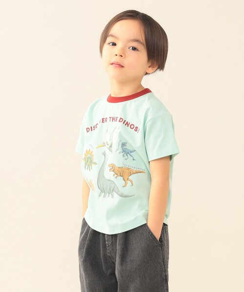 BEAMS mini（ビームスミニ）の「ダイナソー Tシャツ 2026SS（90～130cm）（Tシャツ/カットソー・キッズ・ホワイト系その他5/チャコールグレー/ミント・120/130/110/90/100）」の15枚目の写真
