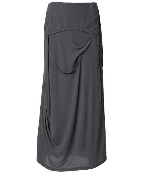 FLAREUP(フレアアップ)の「Asymmetrical Draped Long Skirt (FL-263_Dark Gray)(スカート・レディース・ダークグレー・OS)」の8枚目の写真