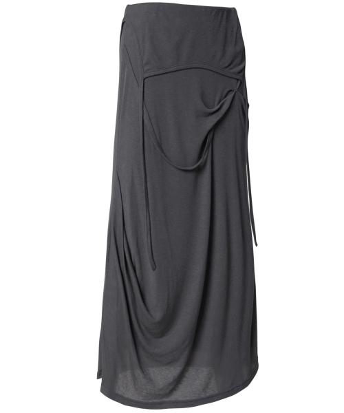 FLAREUP(フレアアップ)の「Asymmetrical Draped Long Skirt (FL-263_Dark Gray)(スカート・レディース・ダークグレー・OS)」の9枚目の写真