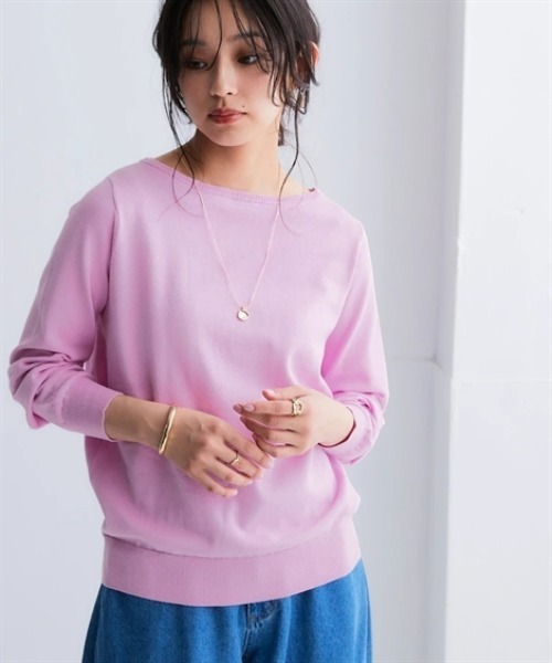 nissen（ニッセン）の「洗えるＵＶカット綿１００％ボートネックニット＜大きいサイズ有＞（ニット/セーター・レディース・ライトブルー/ライム/ブラック/チャコールグレー/オフホワイト/グレー・3L/LL/L/M/S）」の14枚目の写真