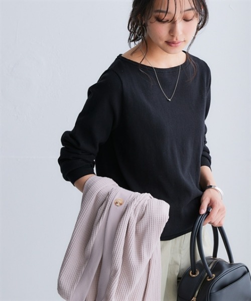 nissen（ニッセン）の「洗えるＵＶカット綿１００％ボートネックニット＜大きいサイズ有＞（ニット/セーター・レディース・ライトブルー/ライム/ブラック/チャコールグレー/オフホワイト/グレー・3L/LL/L/M/S）」の20枚目の写真