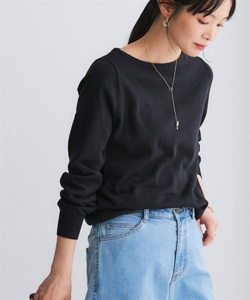 nissen（ニッセン）の「洗えるＵＶカット綿１００％ボートネックニット＜大きいサイズ有＞（ニット/セーター・レディース・ライトブルー/ライム/ブラック/チャコールグレー/オフホワイト/グレー・3L/LL/L/M/S）」の22枚目の写真