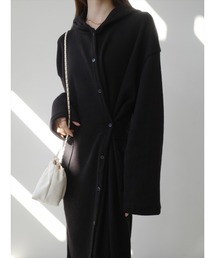 amel（エイメル）の「スフレタッチボタンラインドレス/ブラック（ドレス）」