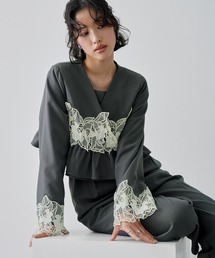 NOGLE（ノグル）の「【NOGLE/ノグル】レースフラワージャケットセットパンツドレス（パンツドレス）」