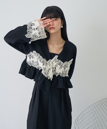 NOGLE（ノグル）の「【NOGLE/ノグル】レースフラワージャケットセットパンツドレス（パンツドレス）」