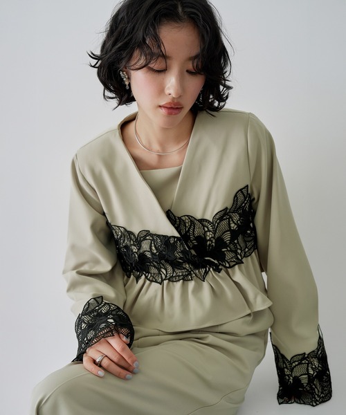 NOGLE(ノグル)の「【NOGLE/ノグル】レースフラワージャケットセットパンツドレス(パンツドレス・レディース・グレイッシュベージュ/ブラック/グレー・S/M)」の16枚目の写真