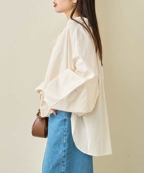 CIAOPANIC TYPY（チャオパニックティピー）の「【アップデート／腰回りカバー】レースアップボリュームスリーブブラウス（シャツ/ブラウス・レディース・サックスブルー/ブラック/オフホワイト/イエロー/ベージュ・ONE SIZE）」の7枚目の写真