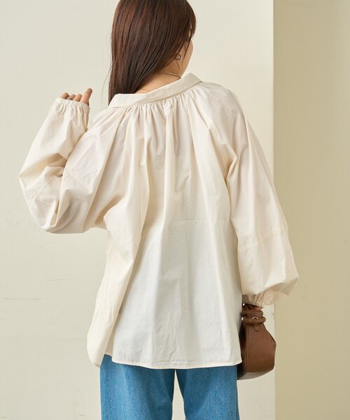 CIAOPANIC TYPY（チャオパニックティピー）の「【アップデート／腰回りカバー】レースアップボリュームスリーブブラウス（シャツ/ブラウス・レディース・サックスブルー/ブラック/オフホワイト/イエロー/ベージュ・ONE SIZE）」の8枚目の写真