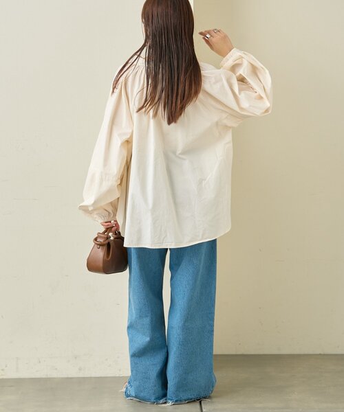 CIAOPANIC TYPY（チャオパニックティピー）の「【アップデート／腰回りカバー】レースアップボリュームスリーブブラウス（シャツ/ブラウス・レディース・サックスブルー/ブラック/オフホワイト/イエロー/ベージュ・ONE SIZE）」の12枚目の写真