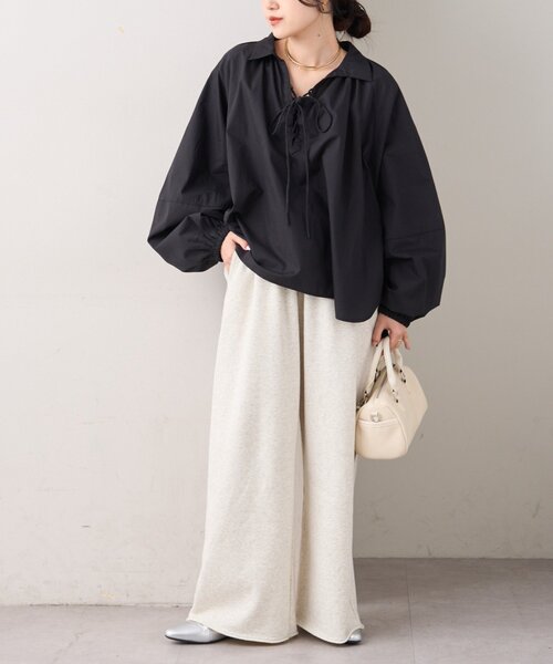 CIAOPANIC TYPY（チャオパニックティピー）の「【アップデート／腰回りカバー】レースアップボリュームスリーブブラウス（シャツ/ブラウス・レディース・サックスブルー/ブラック/オフホワイト/イエロー/ベージュ・ONE SIZE）」の15枚目の写真