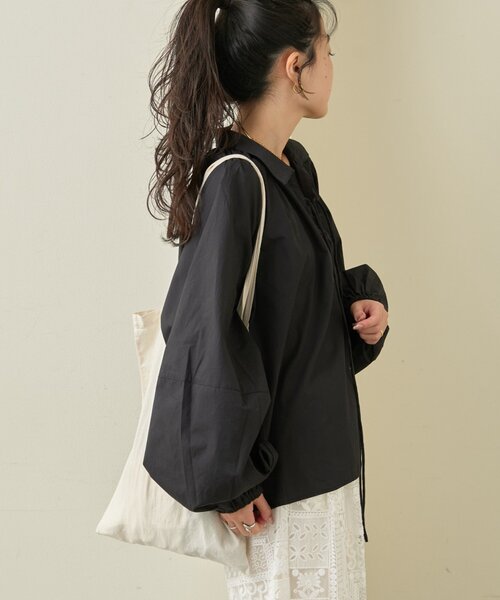 CIAOPANIC TYPY（チャオパニックティピー）の「【アップデート／腰回りカバー】レースアップボリュームスリーブブラウス（シャツ/ブラウス・レディース・サックスブルー/ブラック/オフホワイト/イエロー/ベージュ・ONE SIZE）」の17枚目の写真