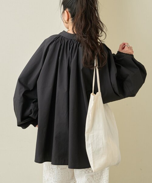 CIAOPANIC TYPY（チャオパニックティピー）の「【アップデート／腰回りカバー】レースアップボリュームスリーブブラウス（シャツ/ブラウス・レディース・サックスブルー/ブラック/オフホワイト/イエロー/ベージュ・ONE SIZE）」の18枚目の写真