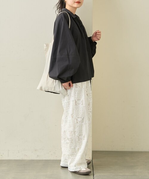 CIAOPANIC TYPY（チャオパニックティピー）の「【アップデート／腰回りカバー】レースアップボリュームスリーブブラウス（シャツ/ブラウス・レディース・サックスブルー/ブラック/オフホワイト/イエロー/ベージュ・ONE SIZE）」の21枚目の写真