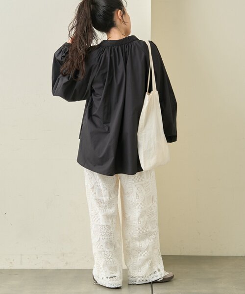 CIAOPANIC TYPY（チャオパニックティピー）の「【アップデート／腰回りカバー】レースアップボリュームスリーブブラウス（シャツ/ブラウス・レディース・サックスブルー/ブラック/オフホワイト/イエロー/ベージュ・ONE SIZE）」の22枚目の写真