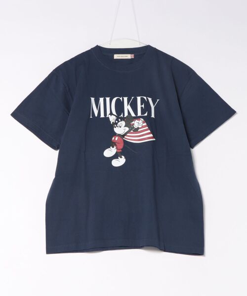 JUGLANS(ユグランス)の「【GOOD ROCK SPEED】 Mickey Mouse Tshirts 26FDS004W / ミッキーマウス 半袖Tシャツ(Tシャツ/カットソー・メンズ・ホワイト/ネイビー・L/XL/M)」の2枚目の写真