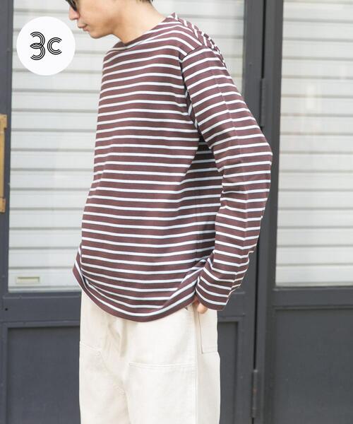 FORK&SPOON(フォークアンドスプーン)の「FORK&SPOON ボートネックボーダー(Tシャツ/カットソー・メンズ・ブルー系その他/グリーン系その他/グレー系その他・5/4)」の3枚目の写真