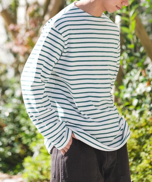 FORK&SPOON(フォークアンドスプーン)の「FORK&SPOON ボートネックボーダー(Tシャツ/カットソー・メンズ・ブルー系その他/グリーン系その他/グレー系その他・5/4)」の20枚目の写真