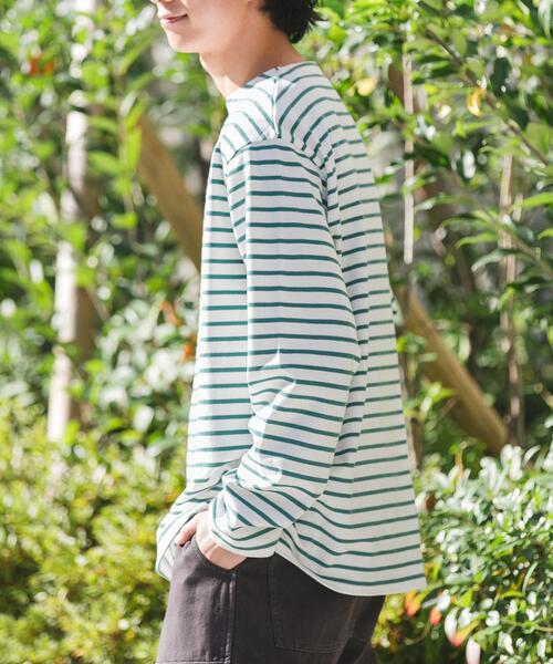 FORK&SPOON(フォークアンドスプーン)の「FORK&SPOON ボートネックボーダー(Tシャツ/カットソー・メンズ・ブルー系その他/グリーン系その他/グレー系その他・5/4)」の5枚目の写真