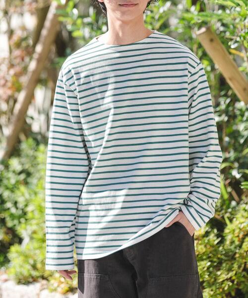 FORK&SPOON(フォークアンドスプーン)の「FORK&SPOON ボートネックボーダー(Tシャツ/カットソー・メンズ・ブルー系その他/グリーン系その他/グレー系その他・5/4)」の6枚目の写真