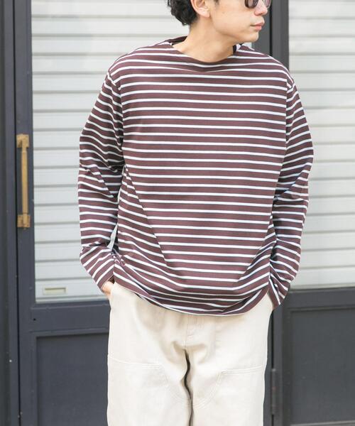 FORK&SPOON(フォークアンドスプーン)の「FORK&SPOON ボートネックボーダー(Tシャツ/カットソー・メンズ・ブルー系その他/グリーン系その他/グレー系その他・5/4)」の4枚目の写真